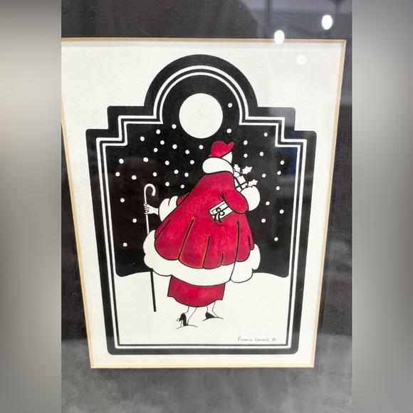 Rare Vintage Lavoie Art Deco Christmas Fashion Picture - Picture 2 of 2